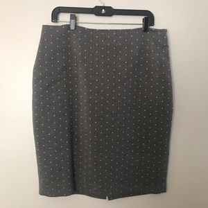 Gray and white polka dot skirt